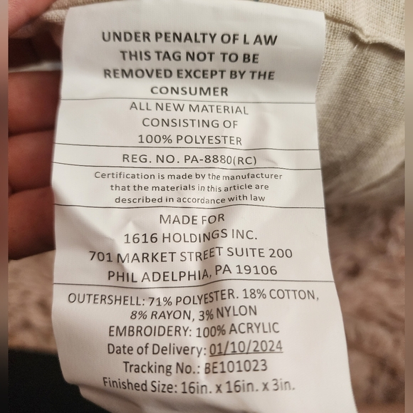 Embroidered Floral Mushroom Throw Pillow 16in X 16in - Picture 6 of 7